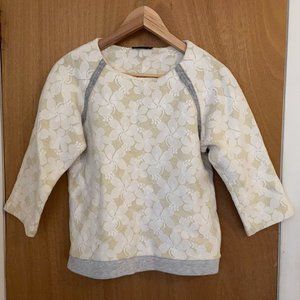 Vintage Zara Floral Lace Bonded Sweatshirt - M (S/XS)